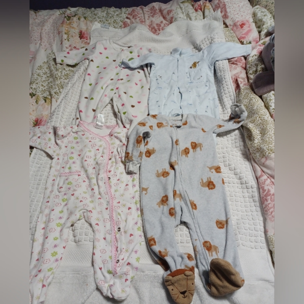 Cozy Blue and Gray Kids Footie Pajamas